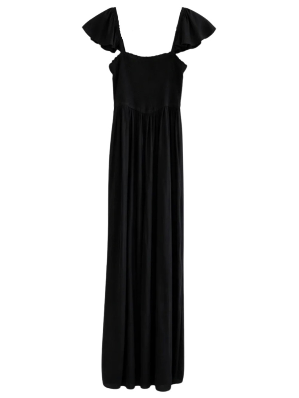 Charlie Paige Black Smocked Flutter Sleeve Jumpsuit – Size Small EUC